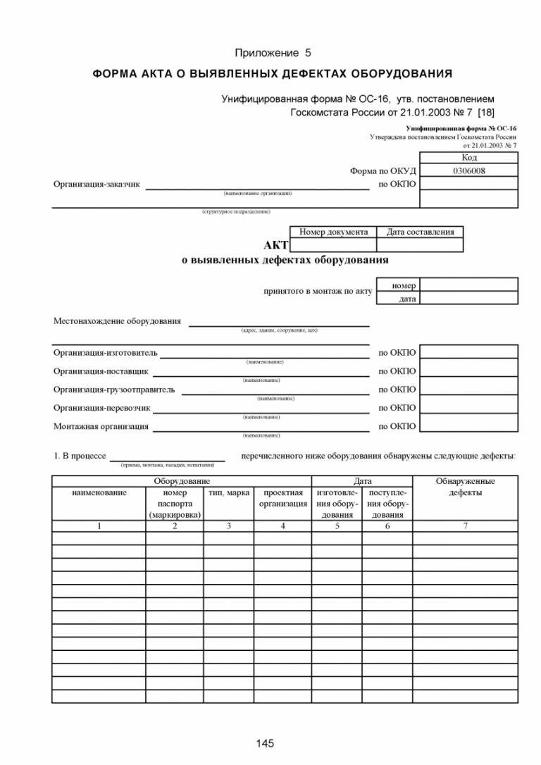 Дефектный акт на ремонт оборудования образец рб